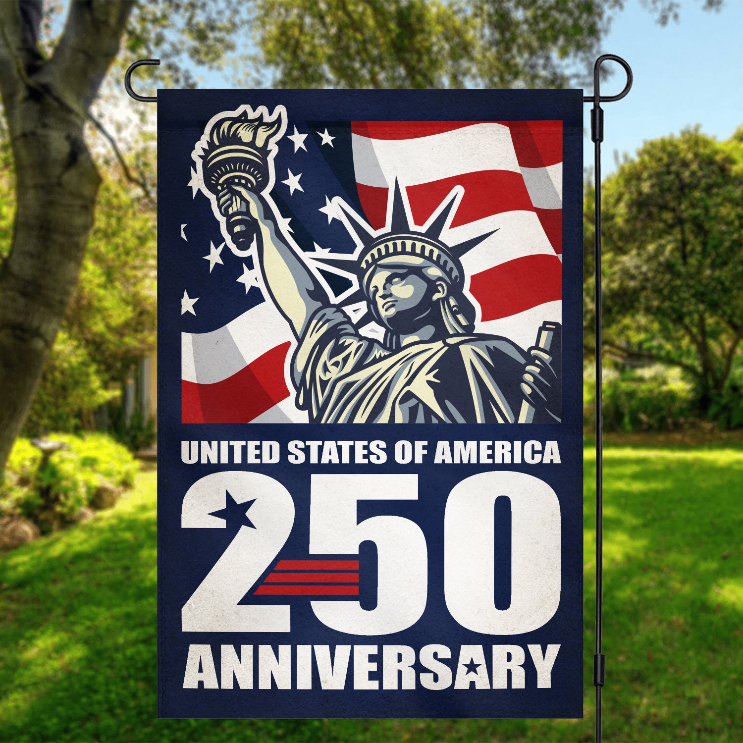 United States Of America 250 Anniversary Garden Flag 12''x18'' Twin-Side Printing