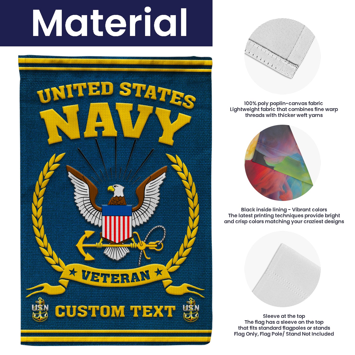 Personalized US Military Logo/Insignia and Text JFLAG03 Garden Flag, House Flag Twin-Side Printing