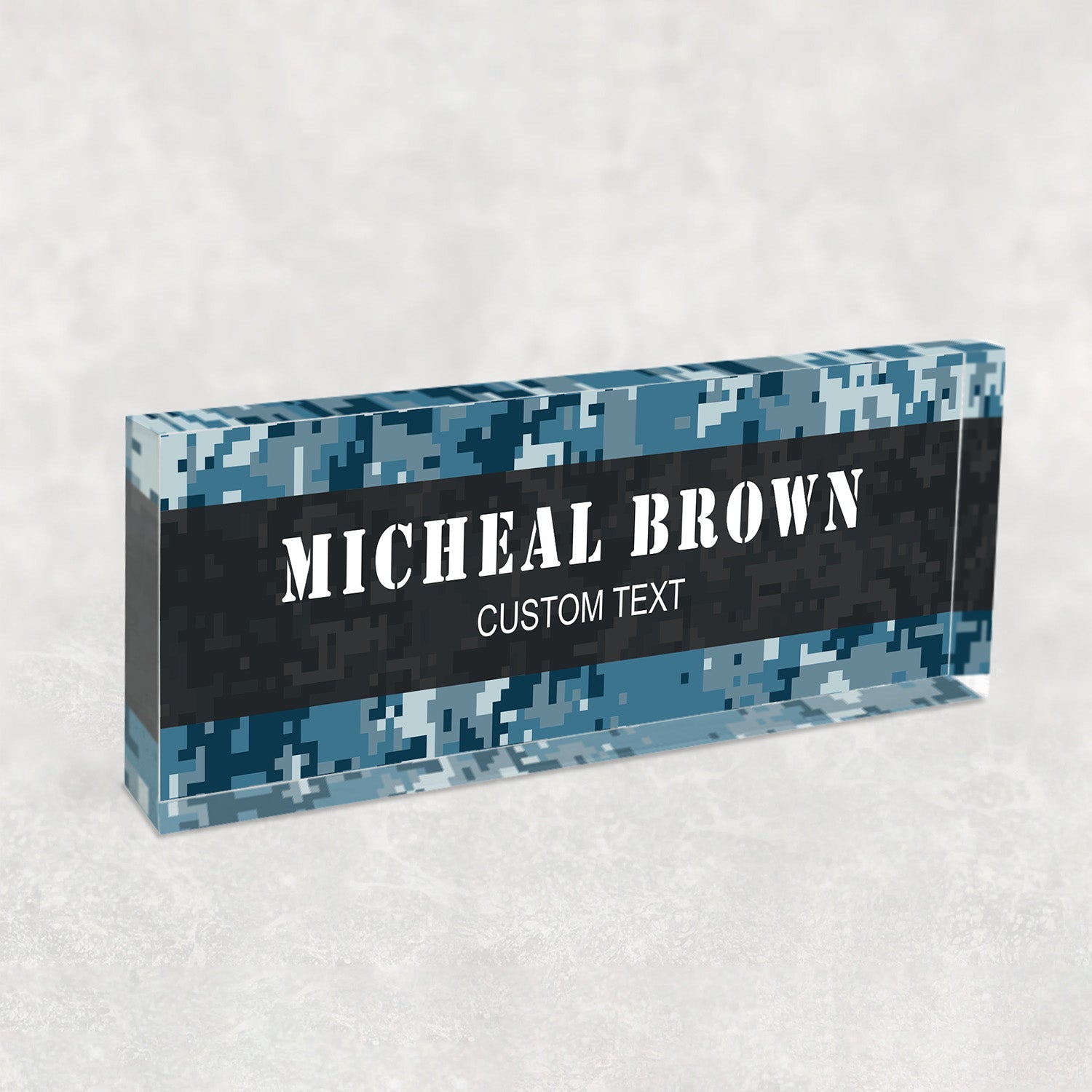 Custom Military Camo Acrylic Plaque – Personalized Service Gift
