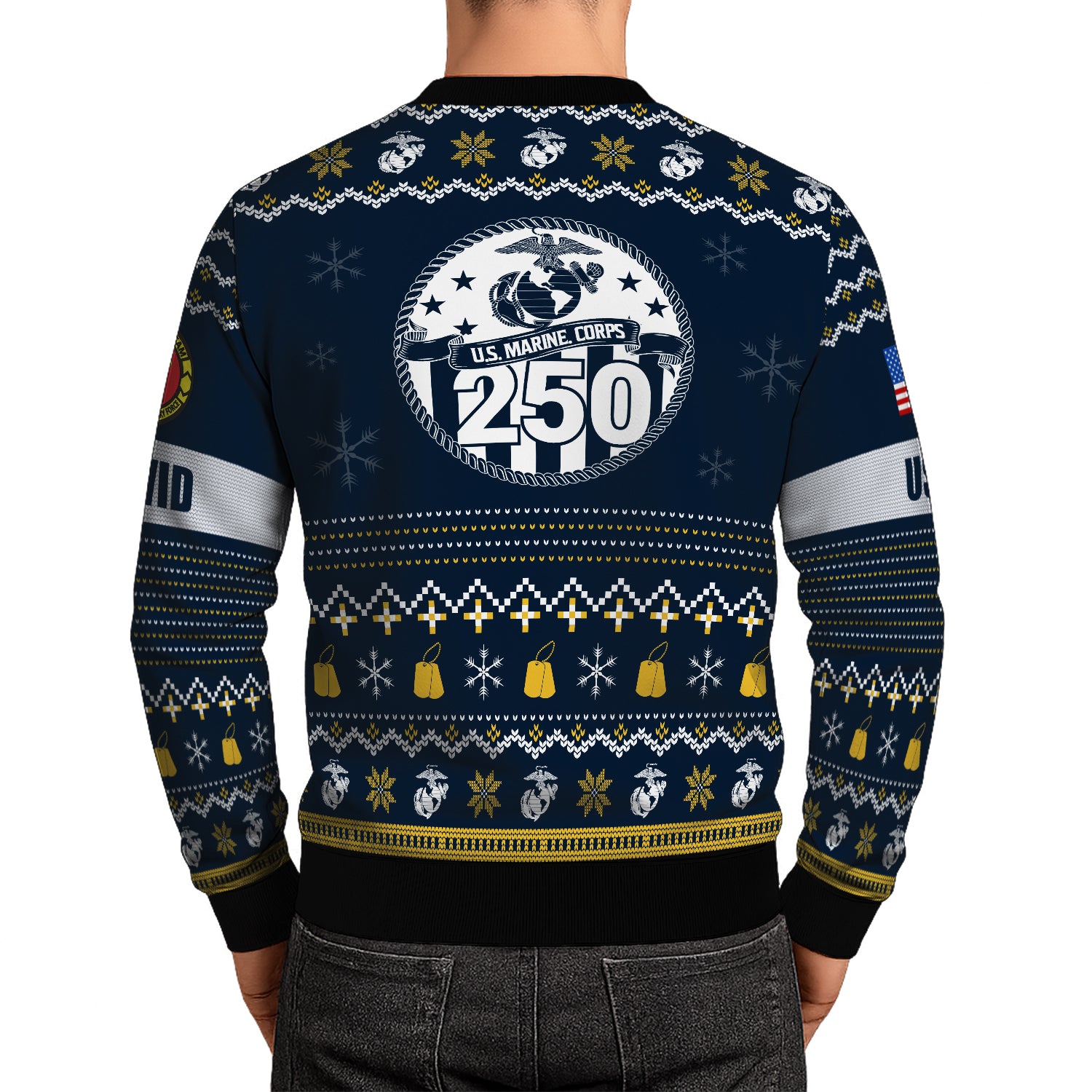 dress blue sweater usmc Custom Ranks And Text USMC Ugly Christmas Sweater for Women Men JUST04