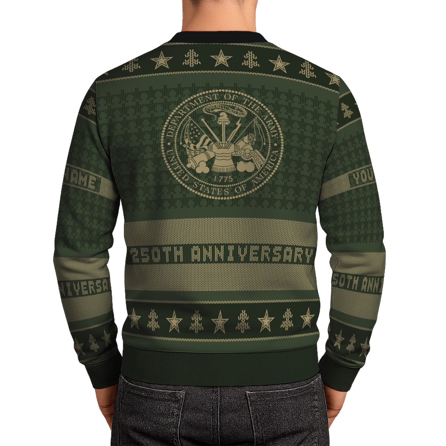 Personalized US Army Ugly Christmas Sweater TUST06