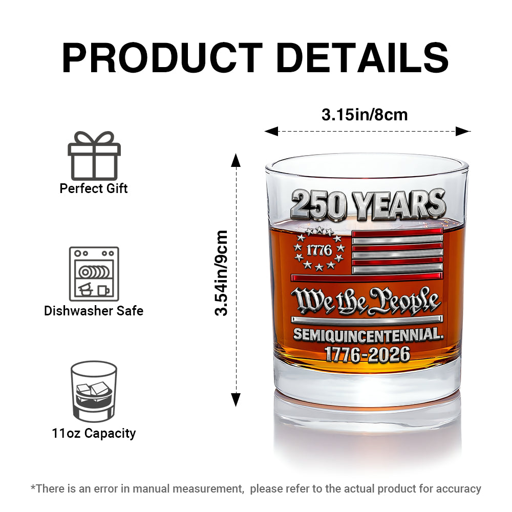 American Pride Whiskey Glass USA 250 Collector Gift
