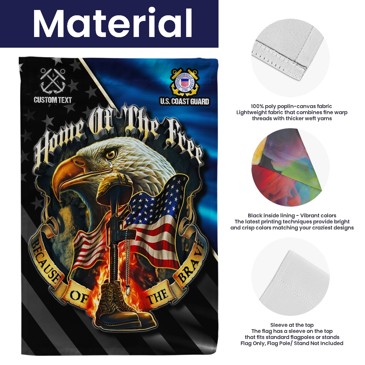 Personalized US Military Logo/Insignia And Text JFLAG06 Garden Flag, House Flag Twin-Side Printing