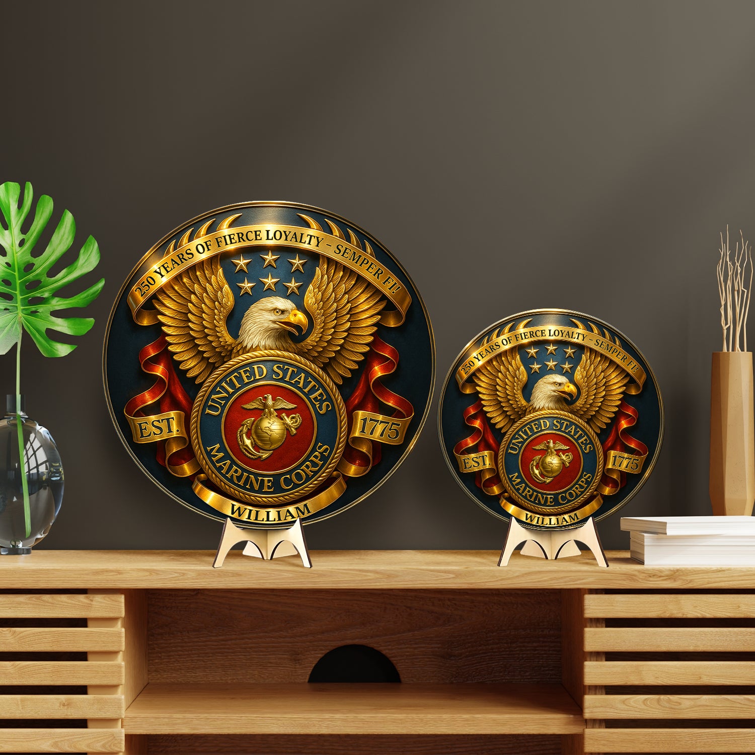 MARlNE Corps 250th Anniversary Sign – Custom Name & Rank