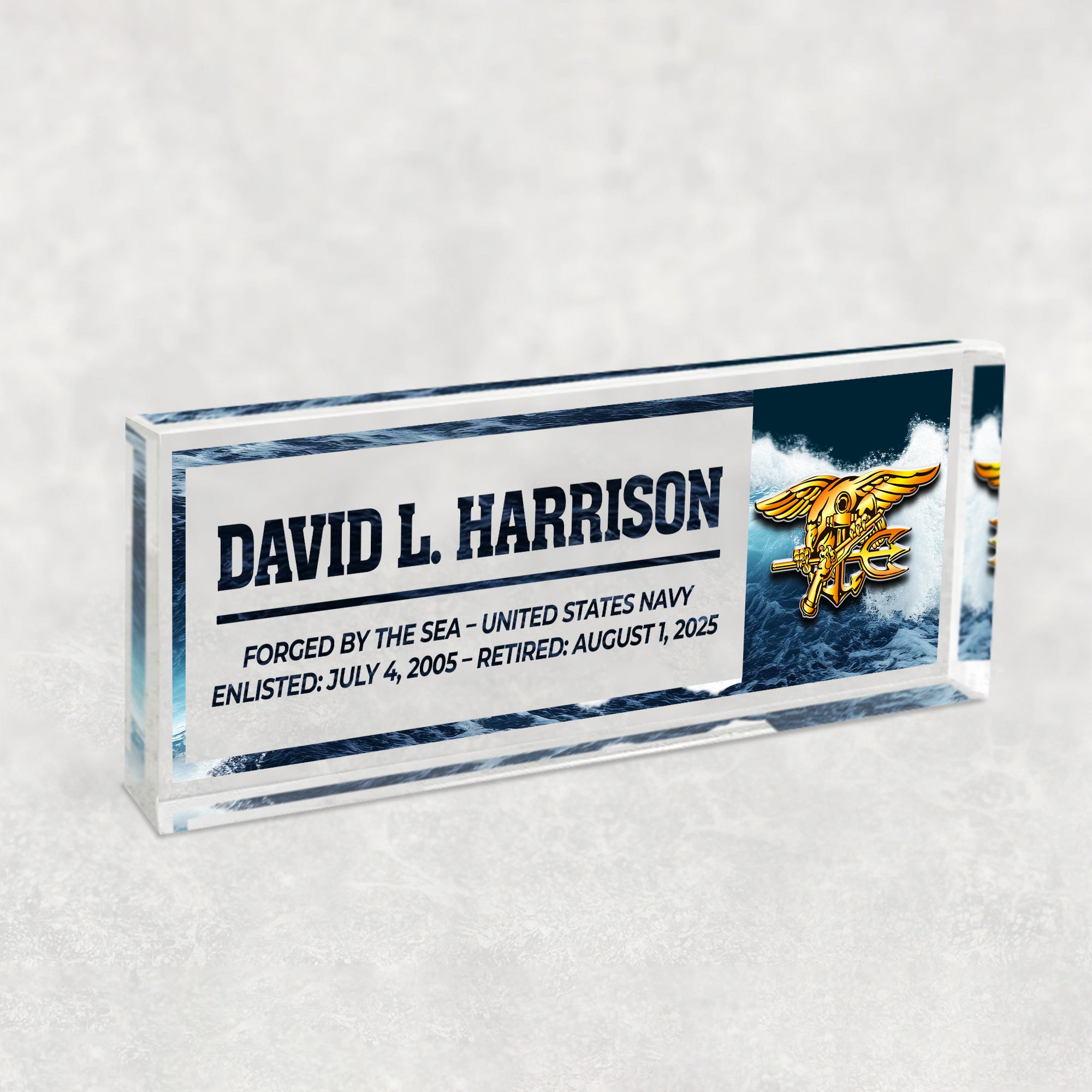 Custom US Navy Desk Plaque – Personalized Service Tribute
