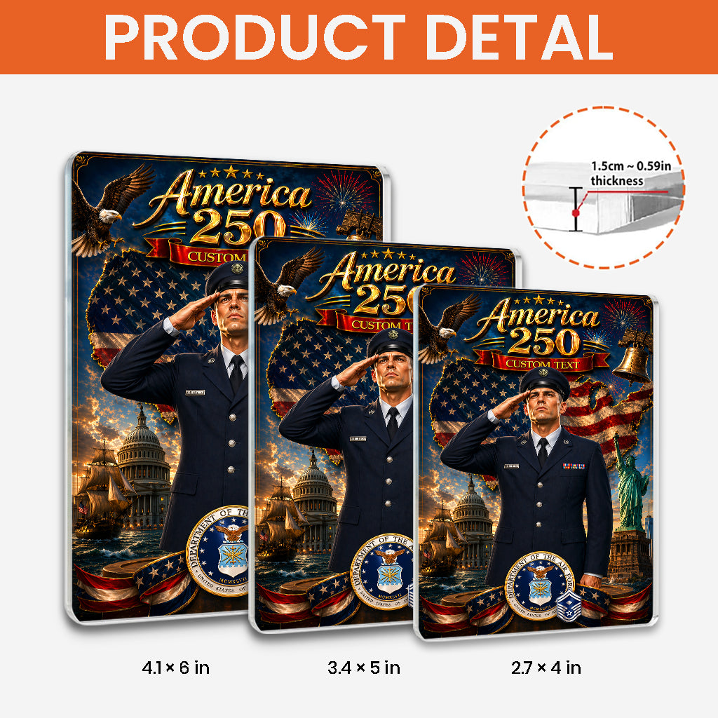 America 250 Custom US Air Force Service Uniform Figure Acrylic Block