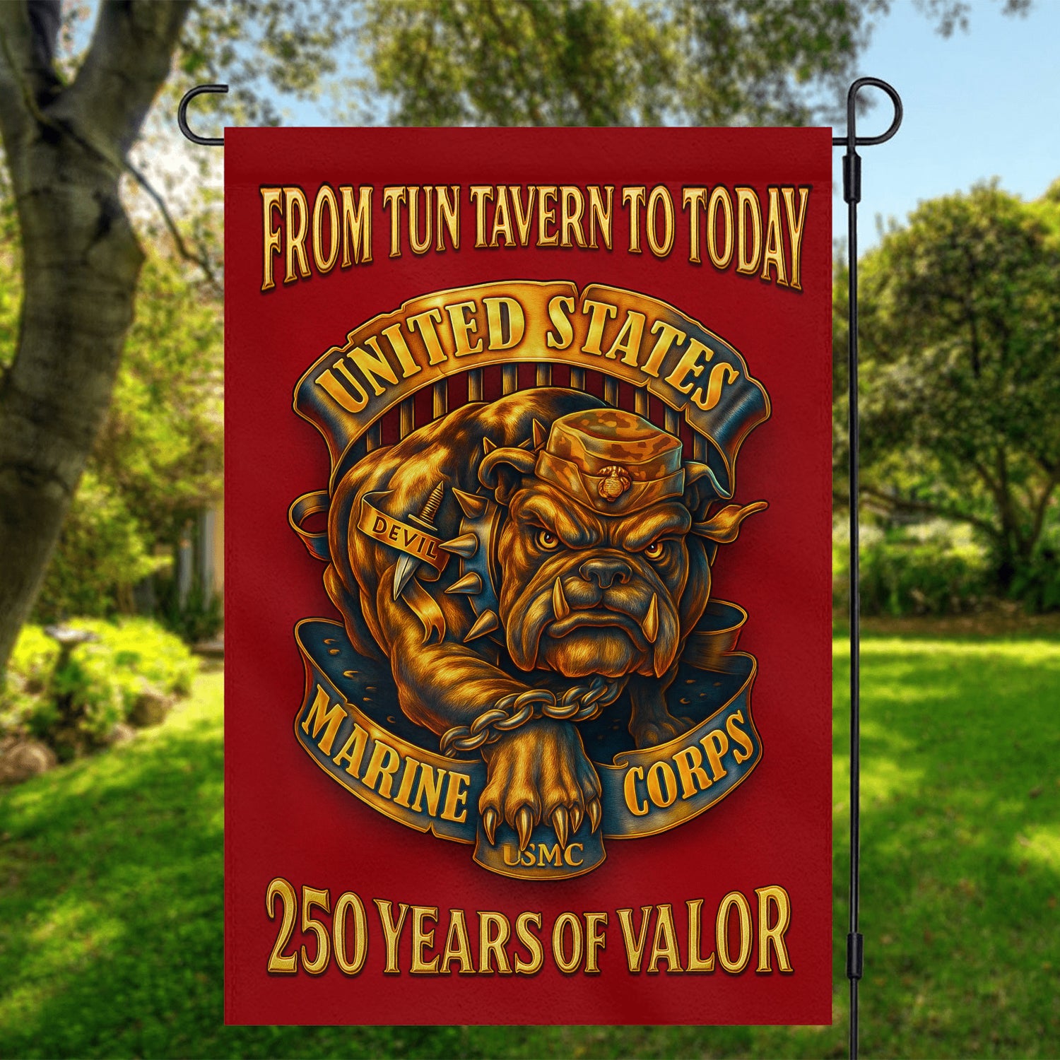 MARlNE From Tun Tavern To Today Garden Flag 12" x 18" Twin-Side Printing