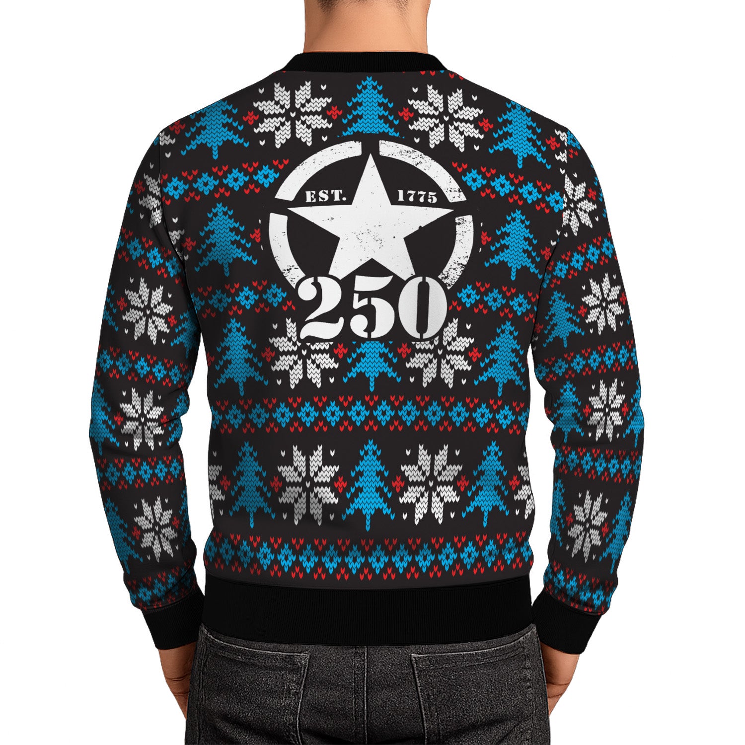 US Army 250th Anniversary Ugly Christmas Sweater for Women Men