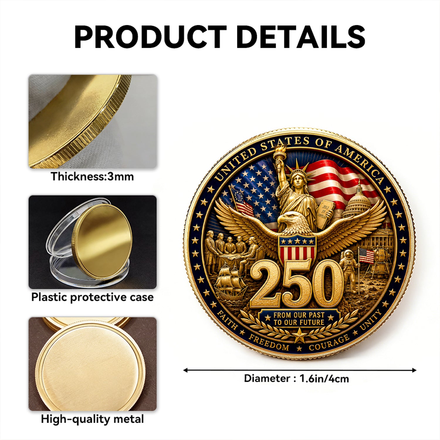 Custom USAF Coin Patriotic Veteran Tribute