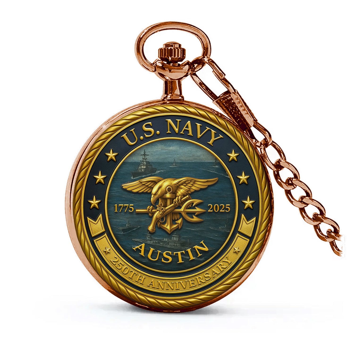 US NAVYの懐中時計 U.S. Navy 250th Anniversary Pocket Watch
