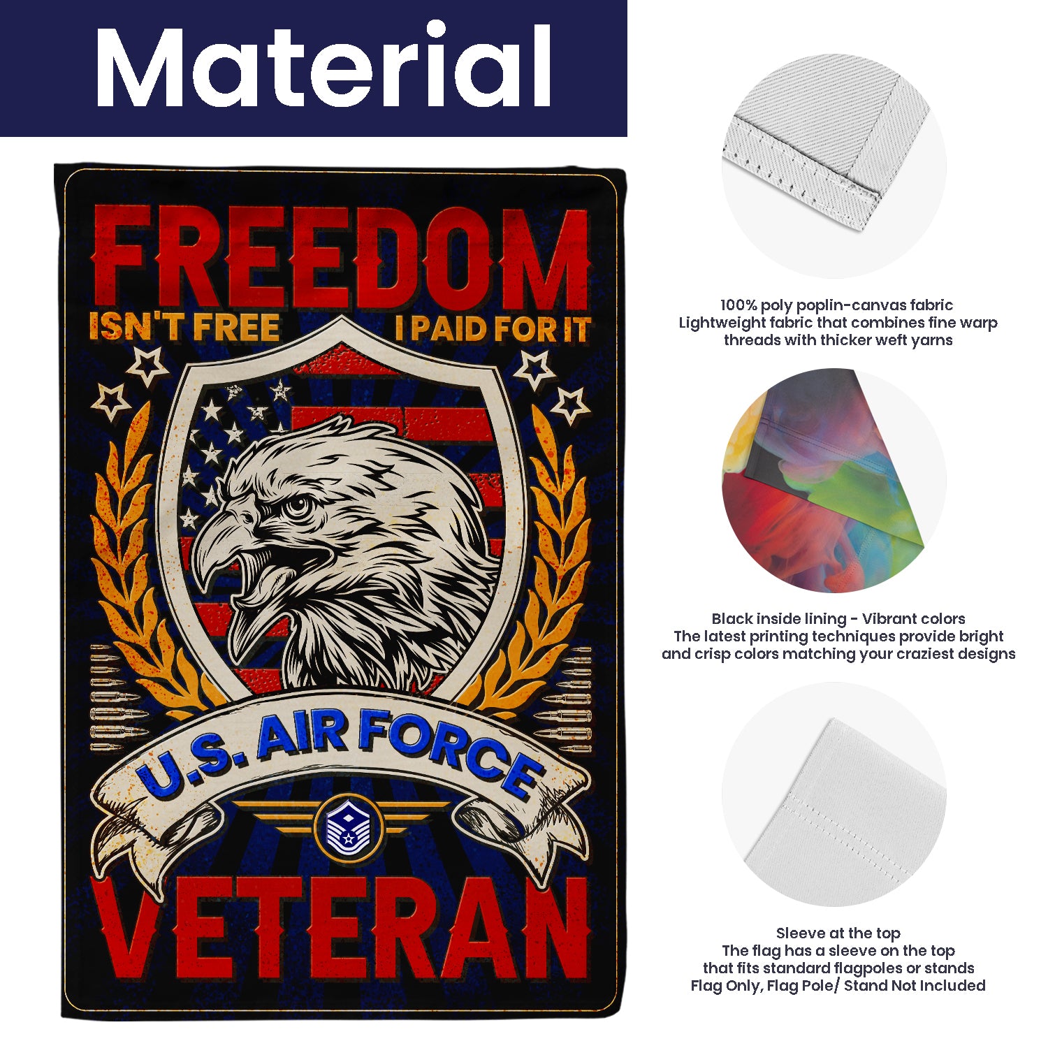 Personalized US Military Logo/Insignia And Text JFLAG15 Garden Flag, House Flag Twin-Side Printing