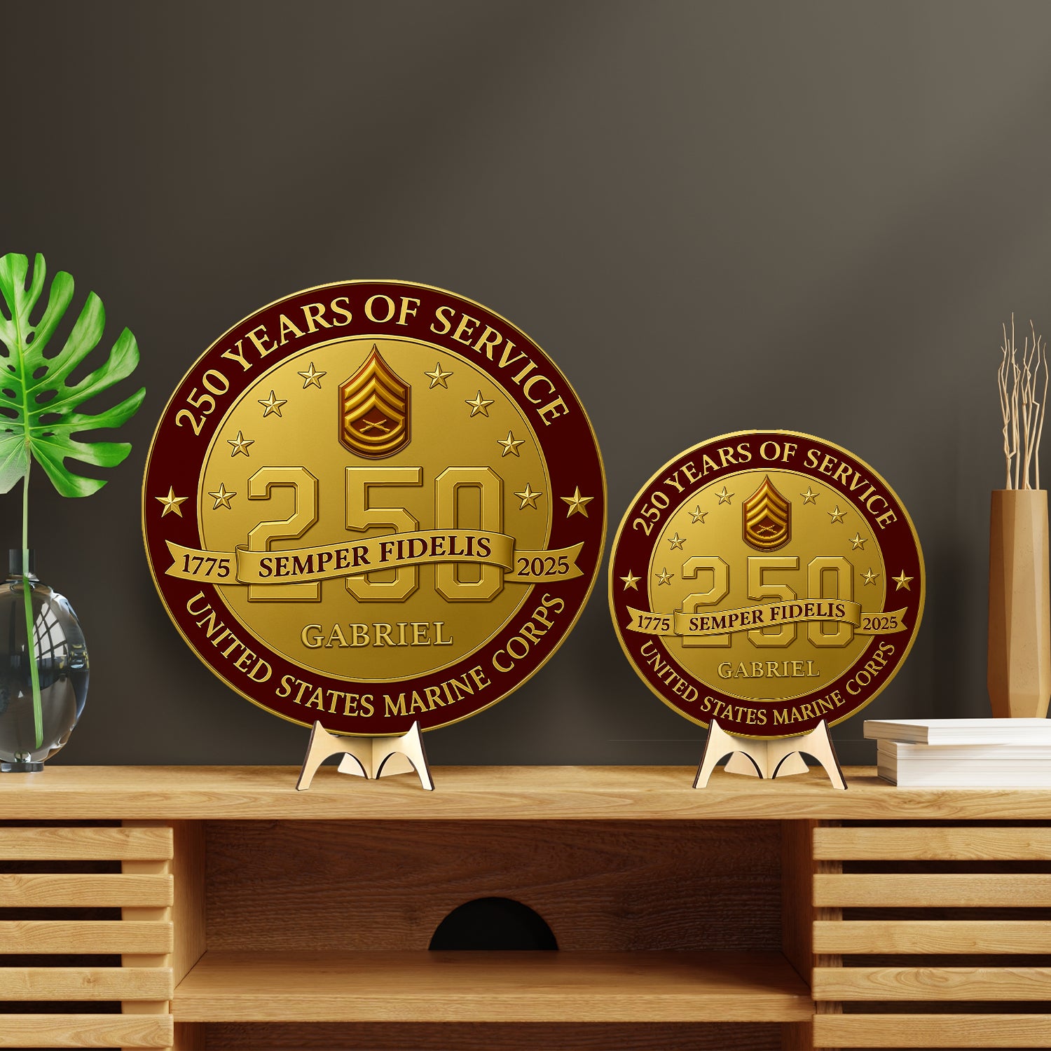 MARlNE 250 Years of Service Wooden Sign