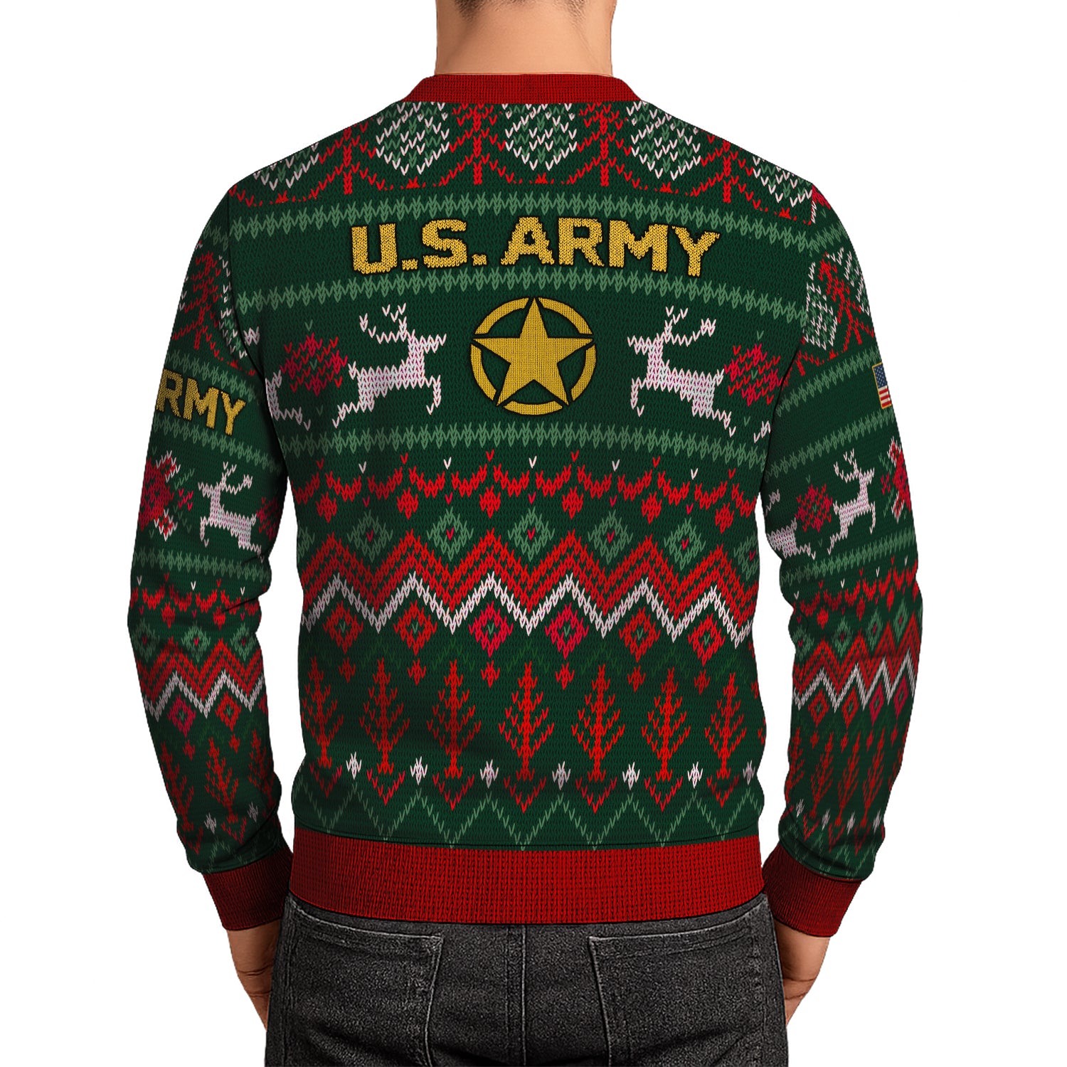 US Army Santa Cloud Ugly Christmas Sweater