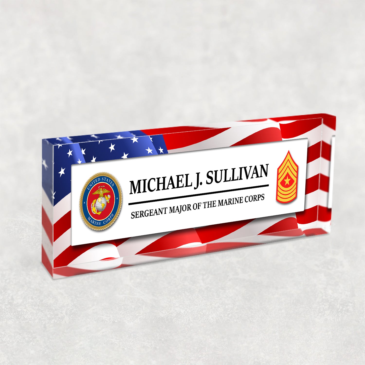 Custom Desk Acrylic Plaque -  Nameplate Gift for MARlNES