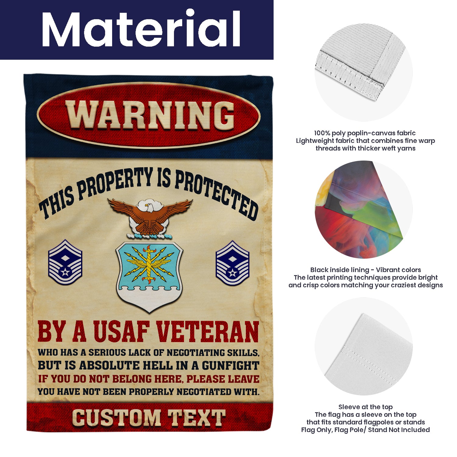 Personalized US Military Logo/Insignia And Text JFLAG18 Garden Flag, House Flag Twin-Side Printing