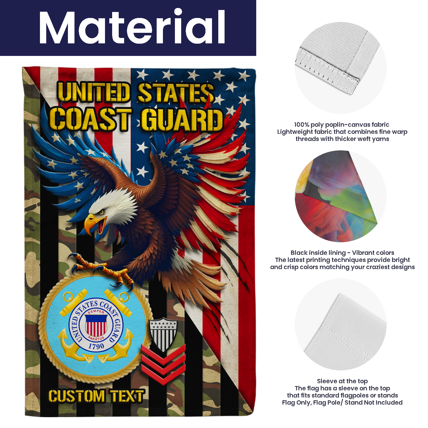 Personalized US Military Logo/Insignia And Text JFLAG07 Garden Flag, House Flag Twin-Side Printing