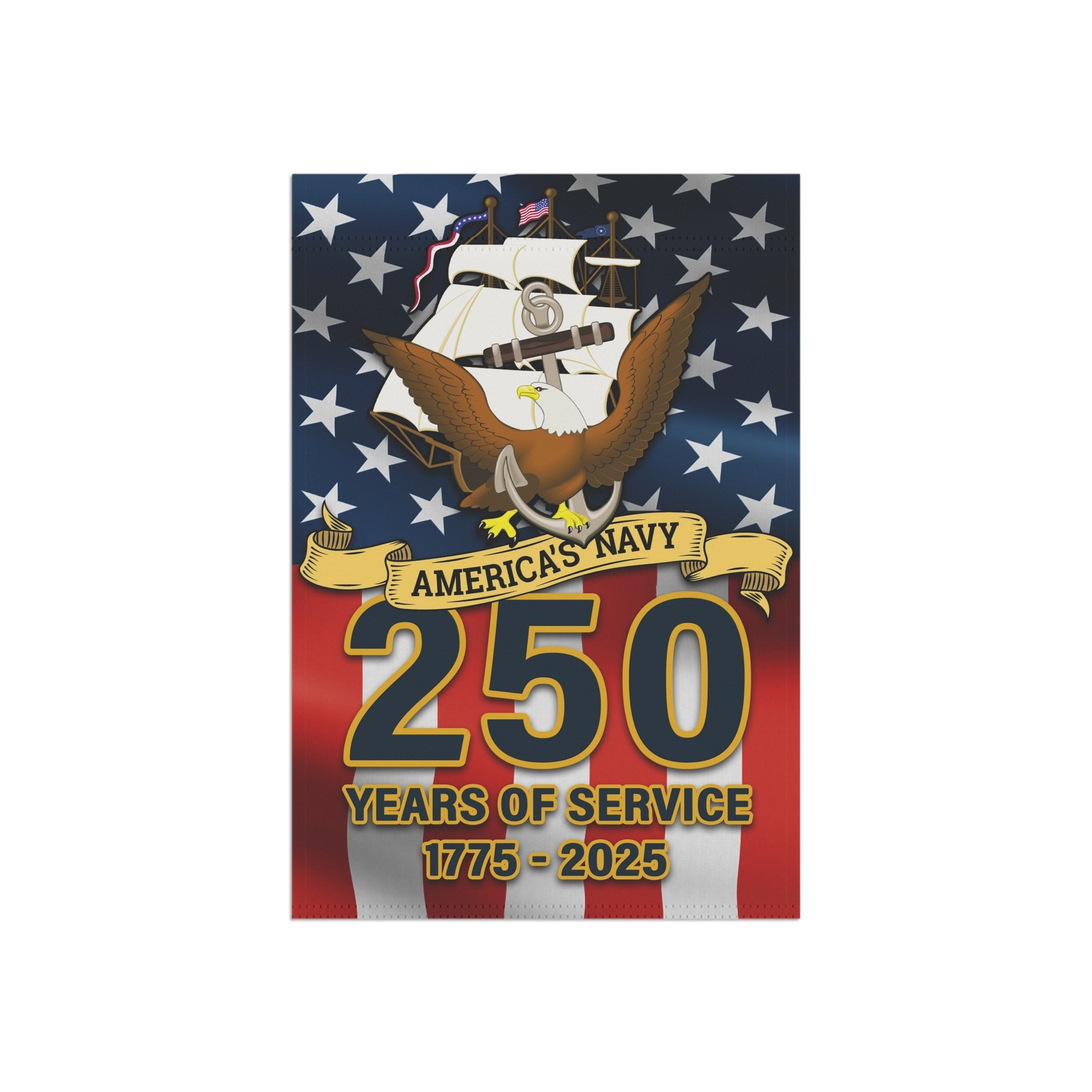 US Navy 250 Years Of Service Garden Flag Twin-Side Printing