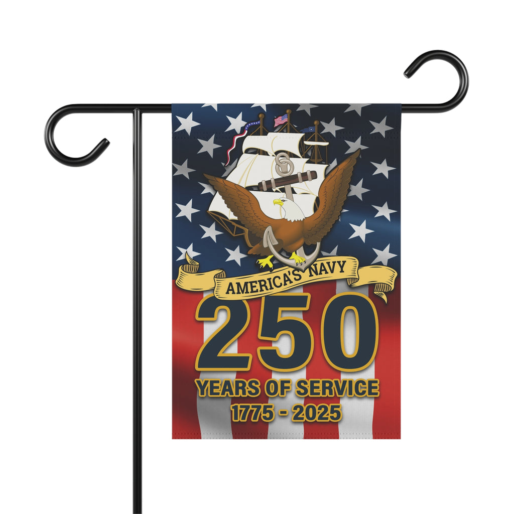 US Navy 250 Years Of Service Garden Flag Twin-Side Printing