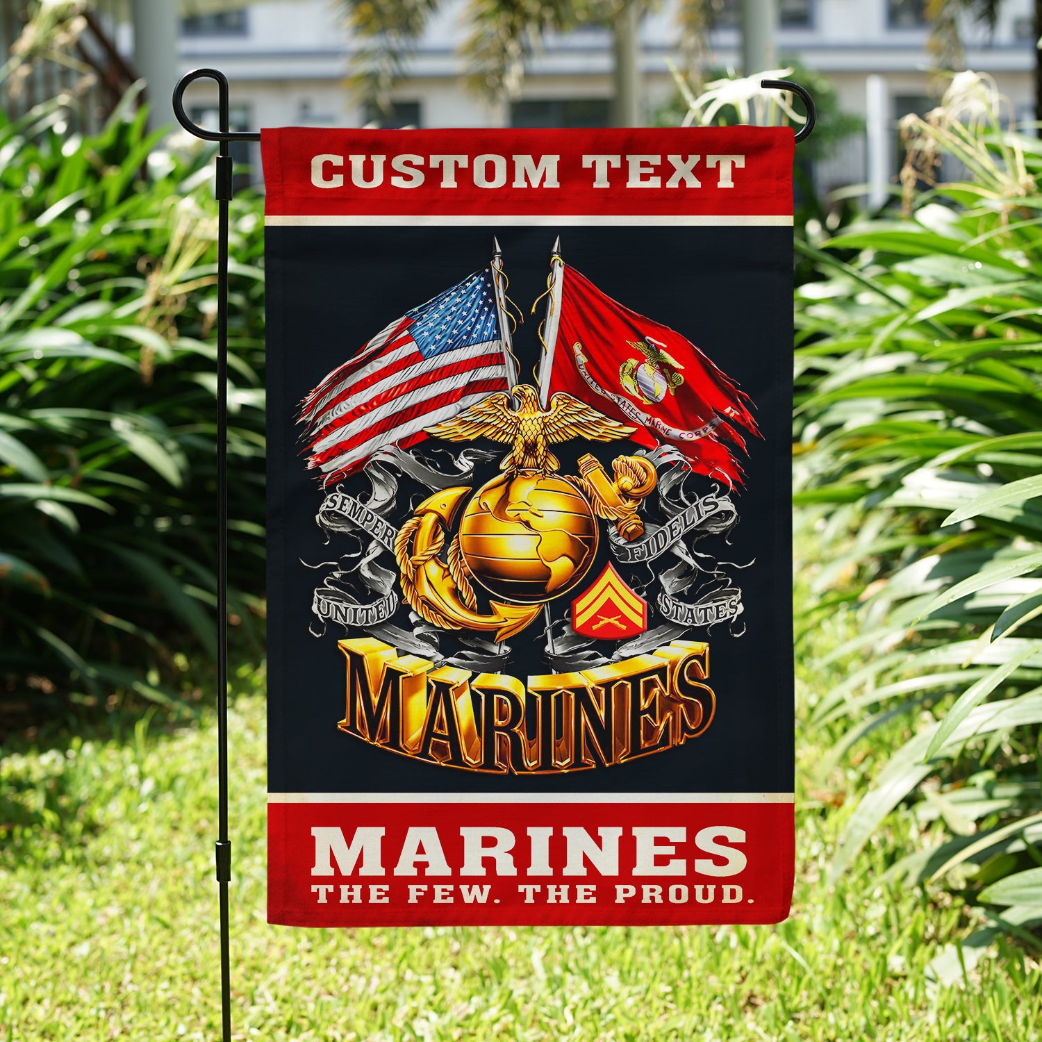 Personalized US Military Logo/Insignia and Text JFLAG02 Garden Flag, House Flag Twin-Side Printing