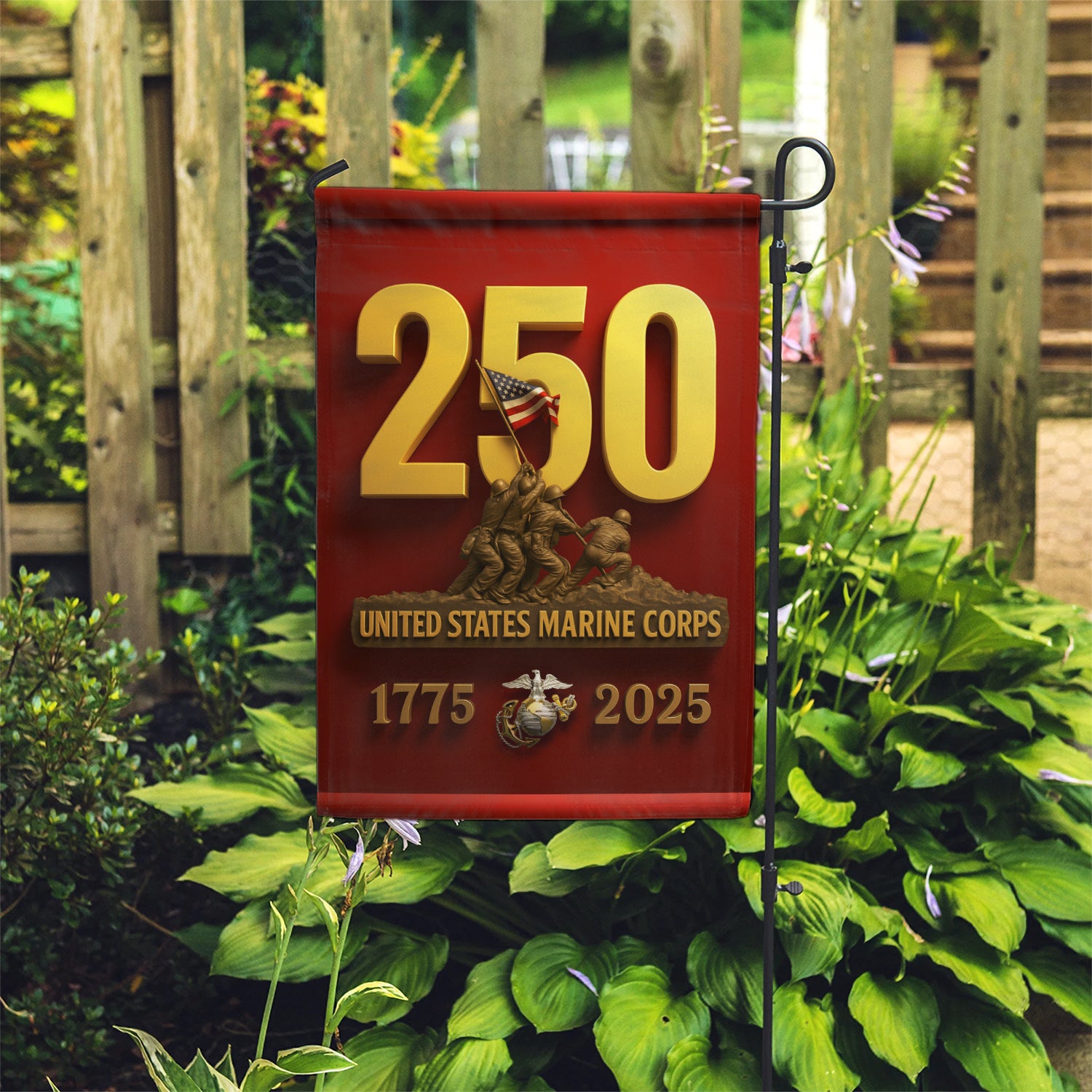 MARlNE 1775 - 2025 Garden Flag 12" x 18" Twin-Side Printing