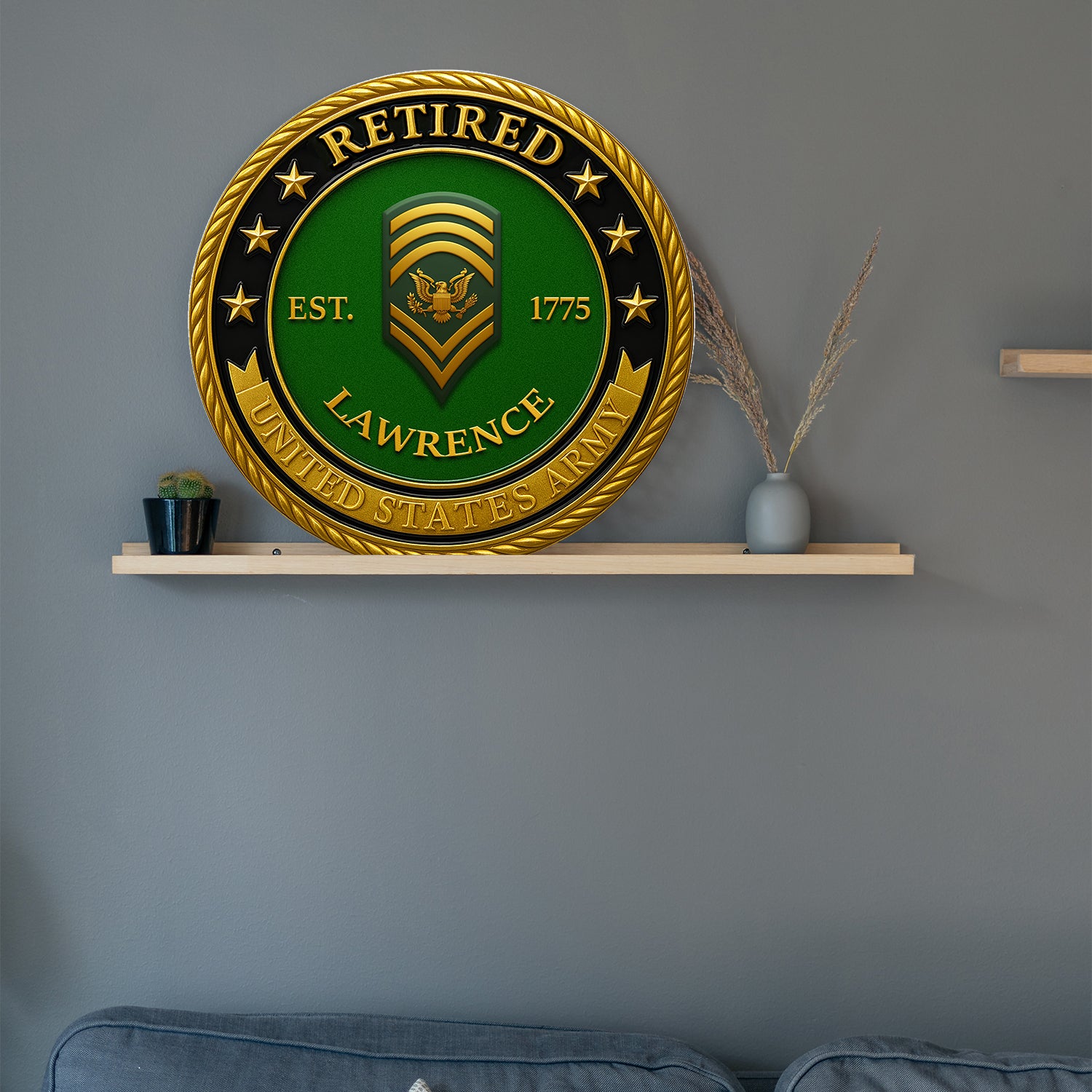 US Army Veteran Round Sign