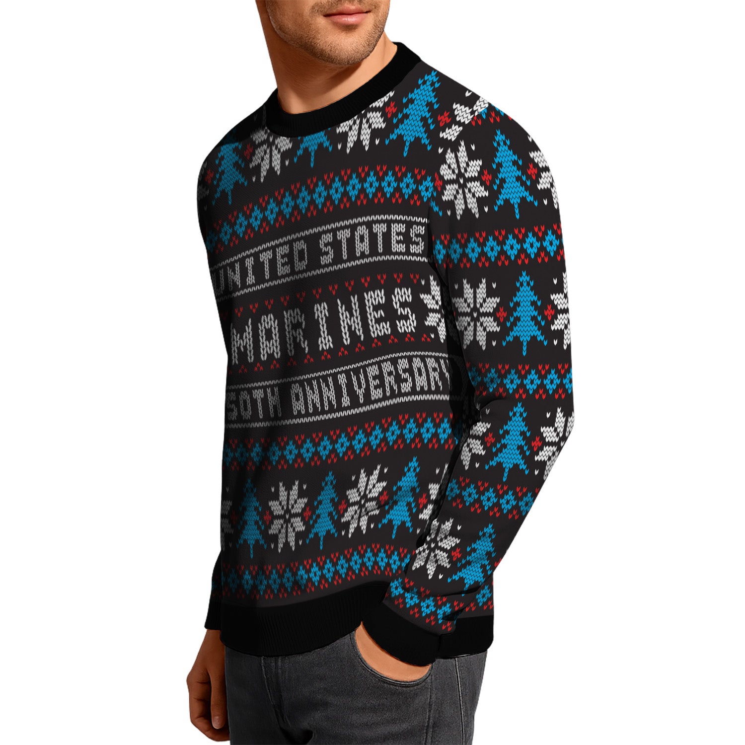 USMC 250th Anniversary Ugly Christmas Sweater for Women Men