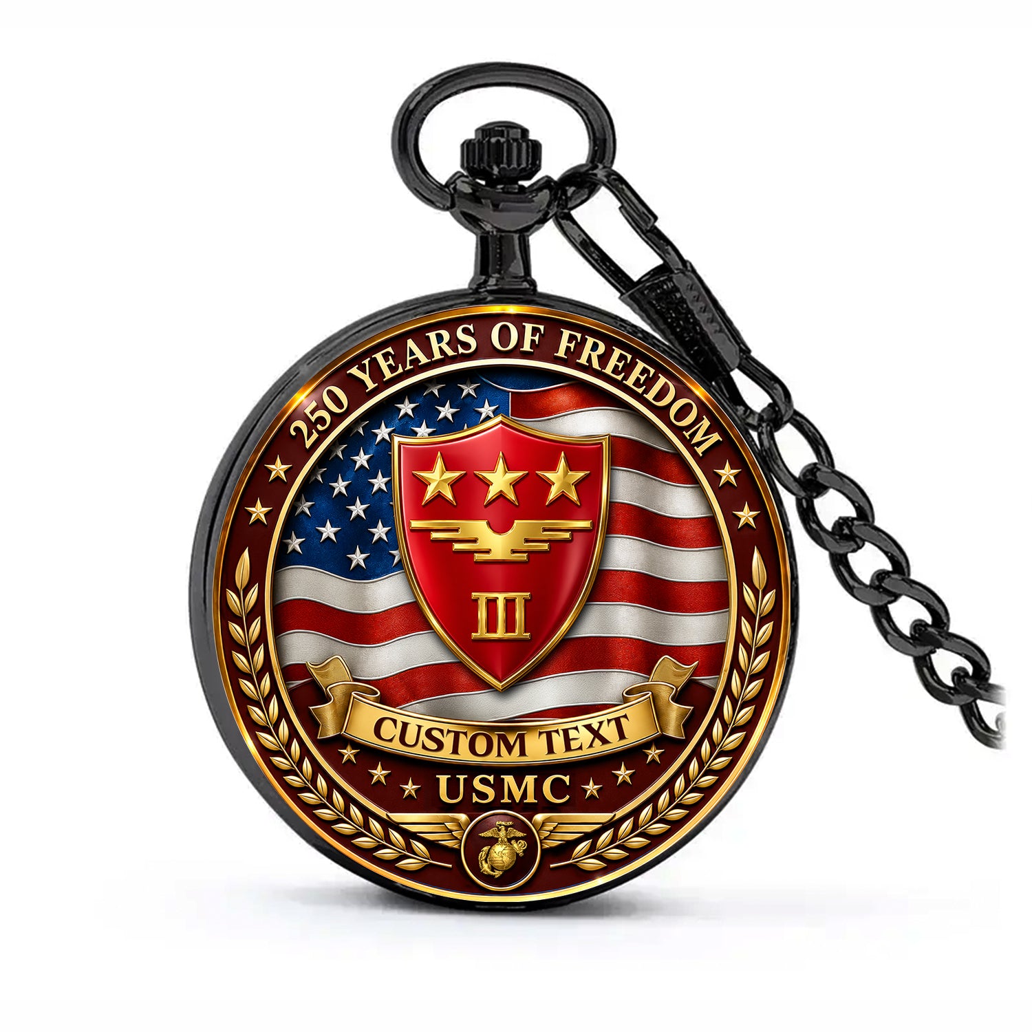 Marine Corps 250th Anniversary Personalized Pocket Watch Gift