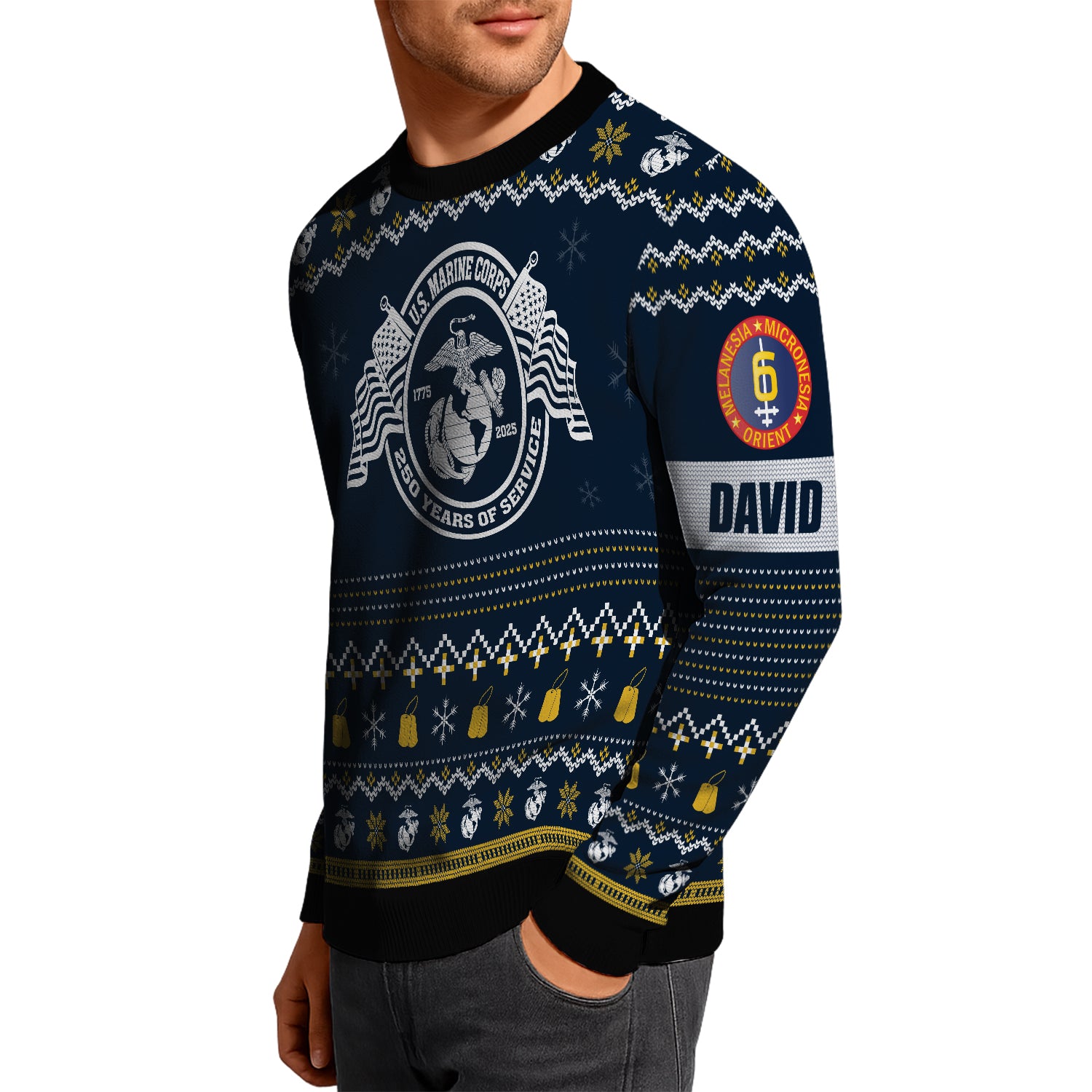 dress blue sweater usmc dress blue sweater usmc Custom Ranks And Text USMC Ugly Christmas Sweater for Women Men JUST04