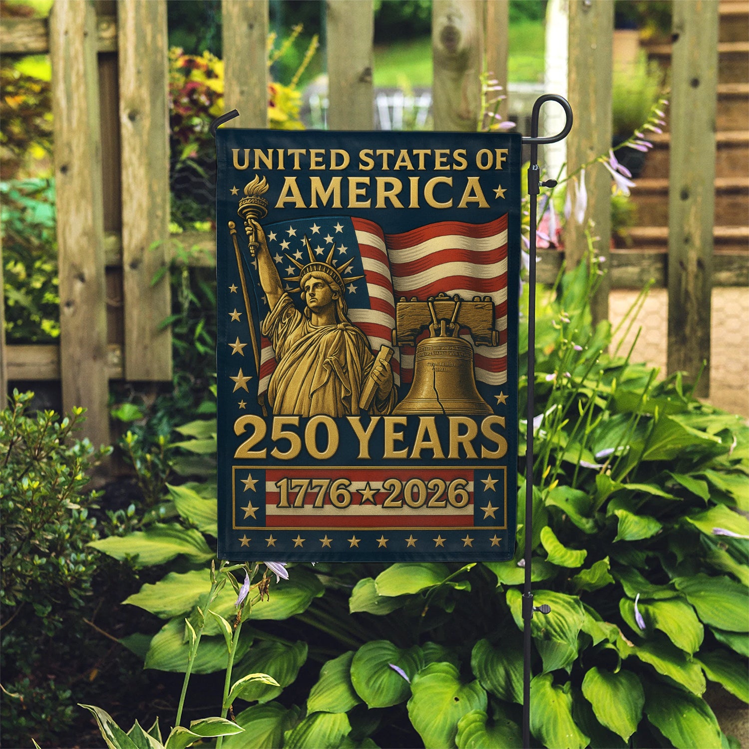 United States Of America 250 Garden Flag 12''x18'' Twin-Side Printing