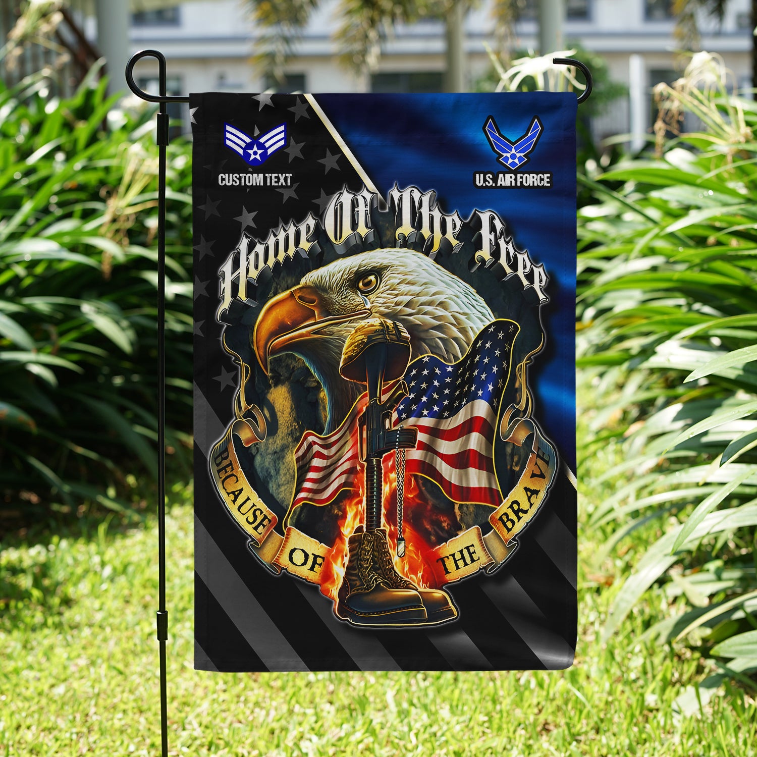 Personalized US Military Logo/Insignia And Text JFLAG06 Garden Flag, House Flag Twin-Side Printing