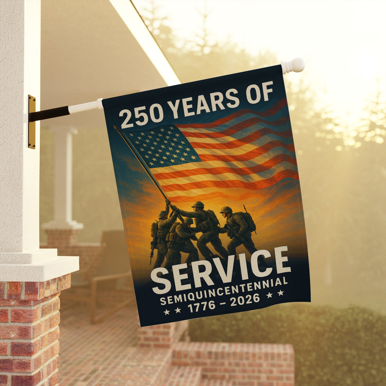250 Years Of Service House Flag 28''x40'' Twin-Side Printing