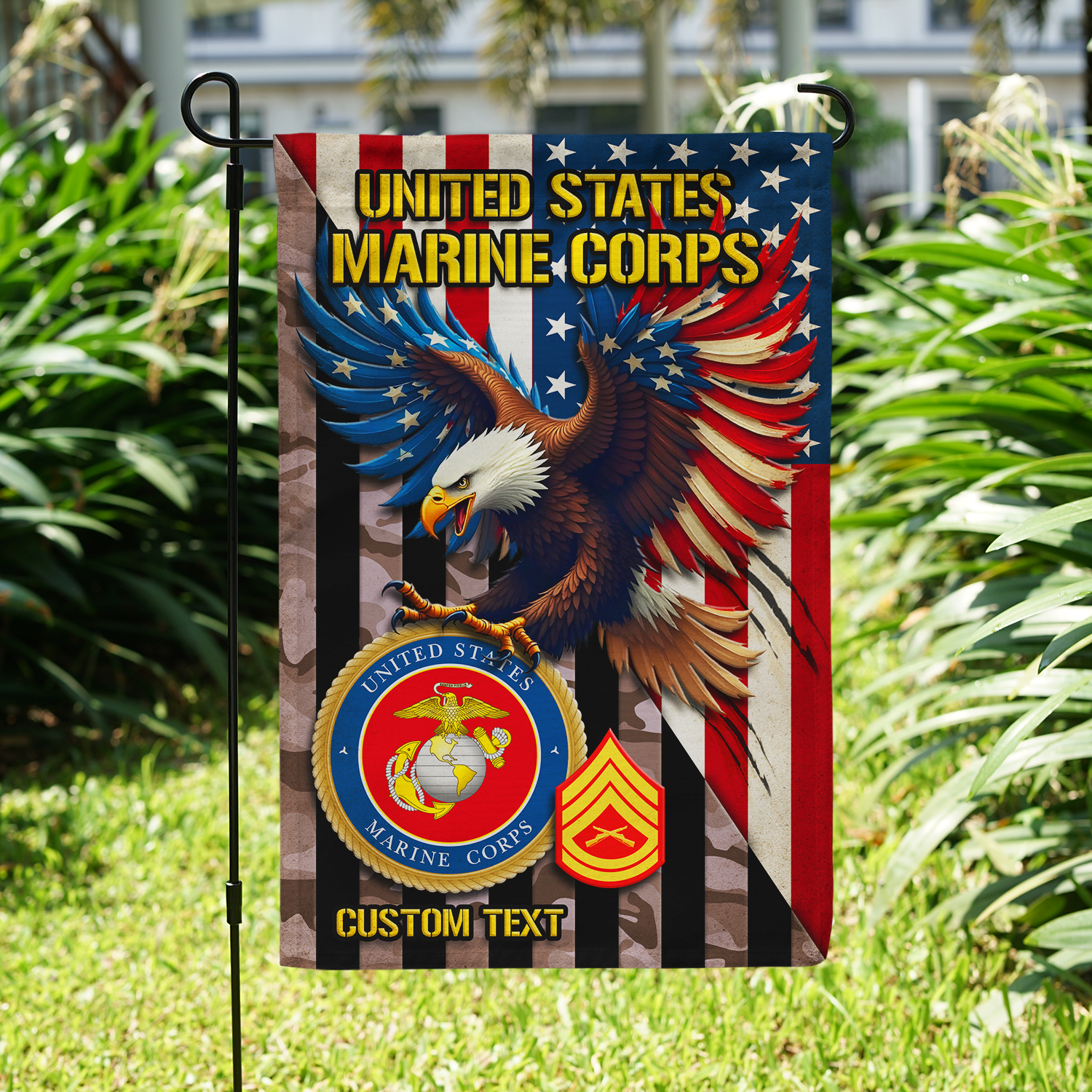 Personalized US Military Logo/Insignia And Text JFLAG07 Garden Flag, House Flag Twin-Side Printing