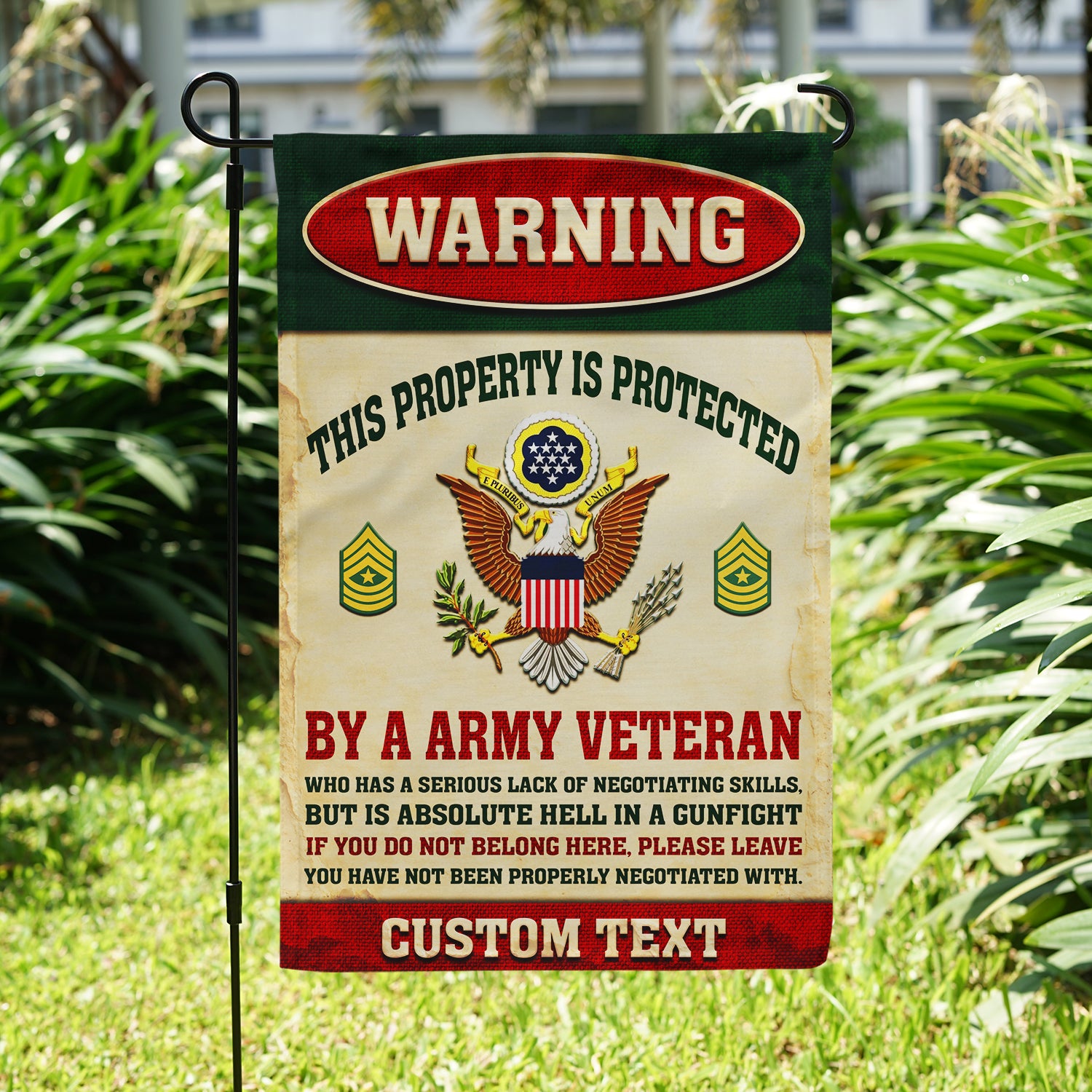 Personalized US Military Logo/Insignia And Text JFLAG18 Garden Flag, House Flag Twin-Side Printing