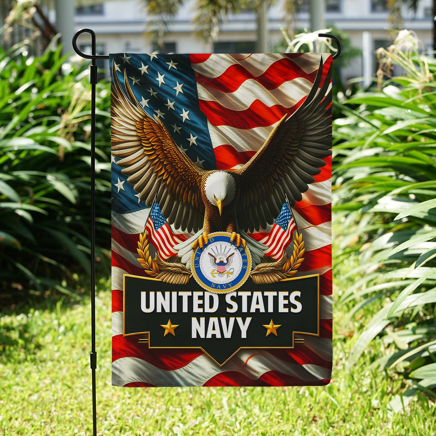 Personalized US Military Logo/Insignia And Text JFLAG28 Garden Flag, House Flag Twin-Side Printing