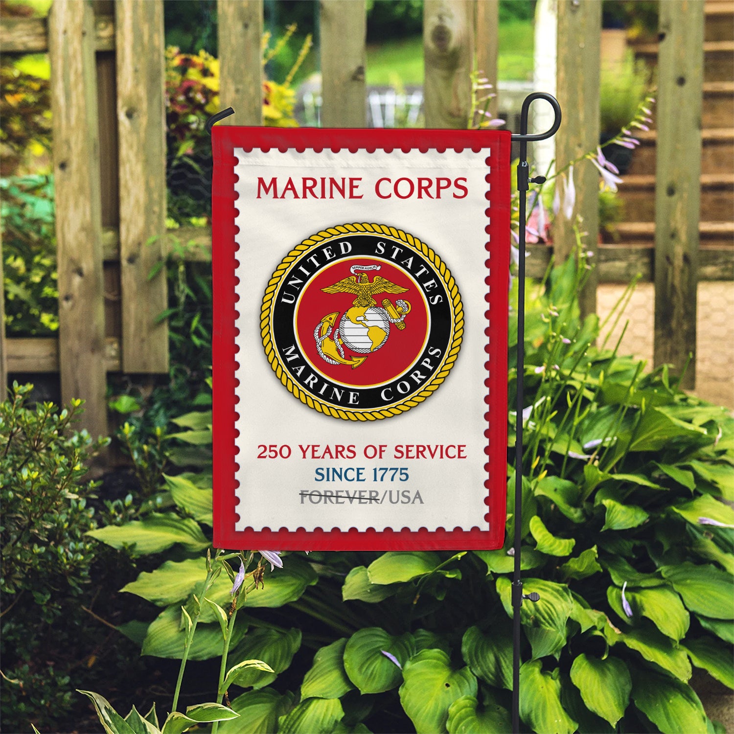 MARlNE 250 Years Of Service Since 1775 Garden Flag 12" x 18" Twin-Side Printing
