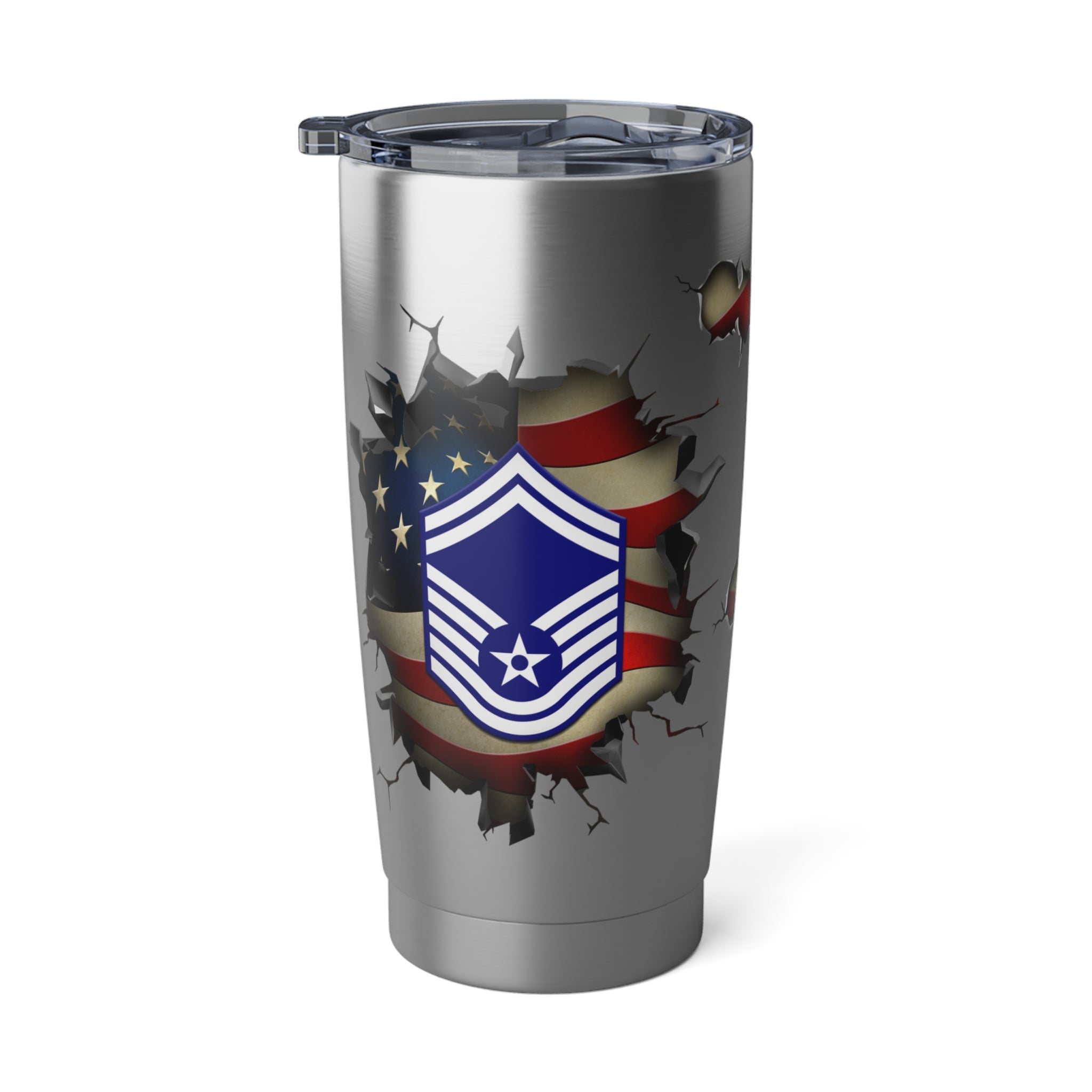 US Air Force E-8 Senior Master Sergeant SMSgt E8 Noncommissioned Officer AF Rank 3D Break Effect Vagabond 20oz Tumbler