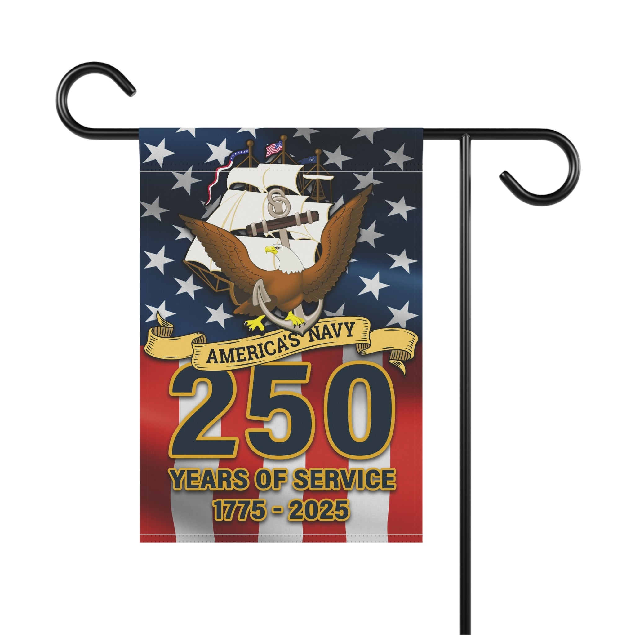 US Navy 250 Years Of Service Garden Flag Twin-Side Printing