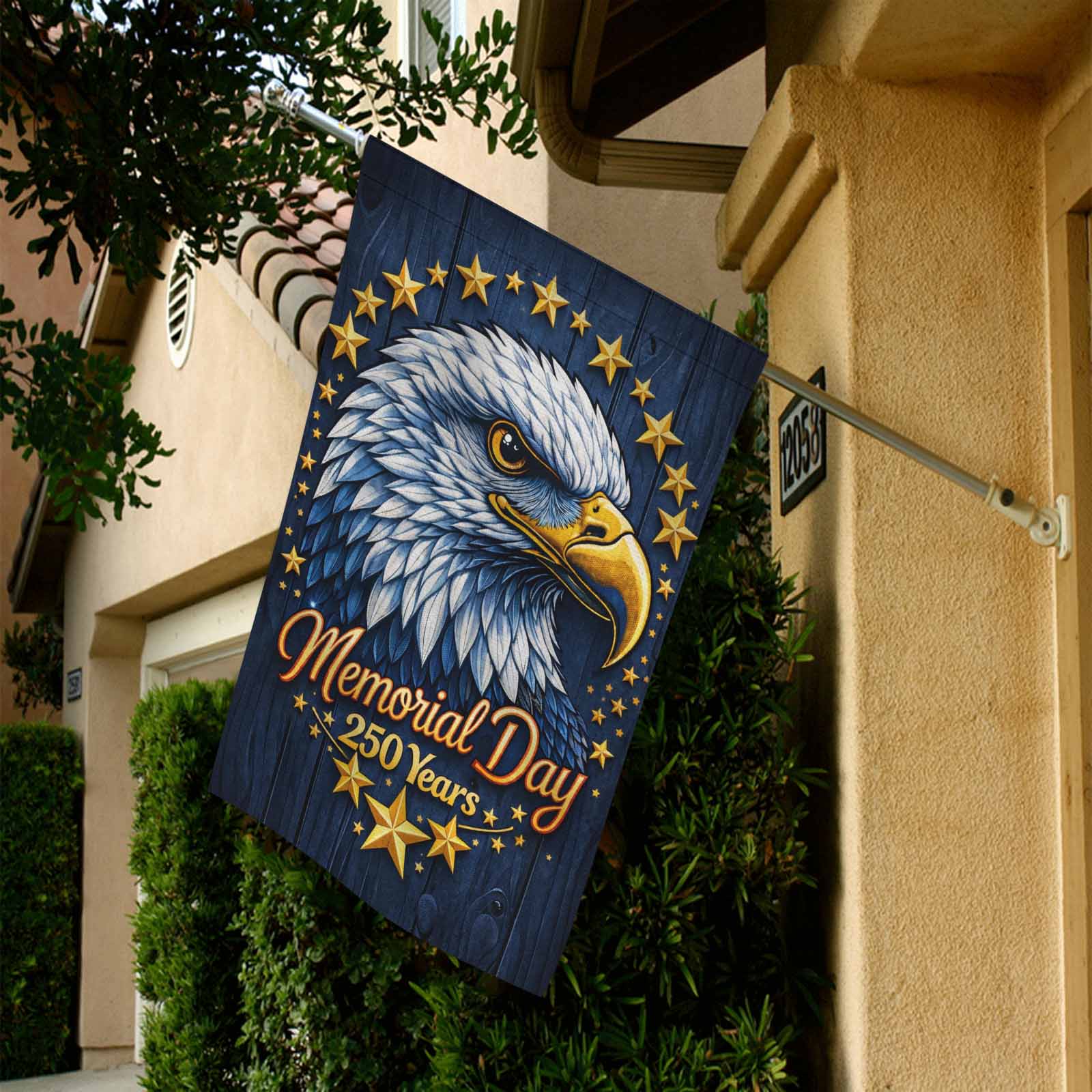 Patriotic Memorial Day Garden Flag American Eagle USA Decor