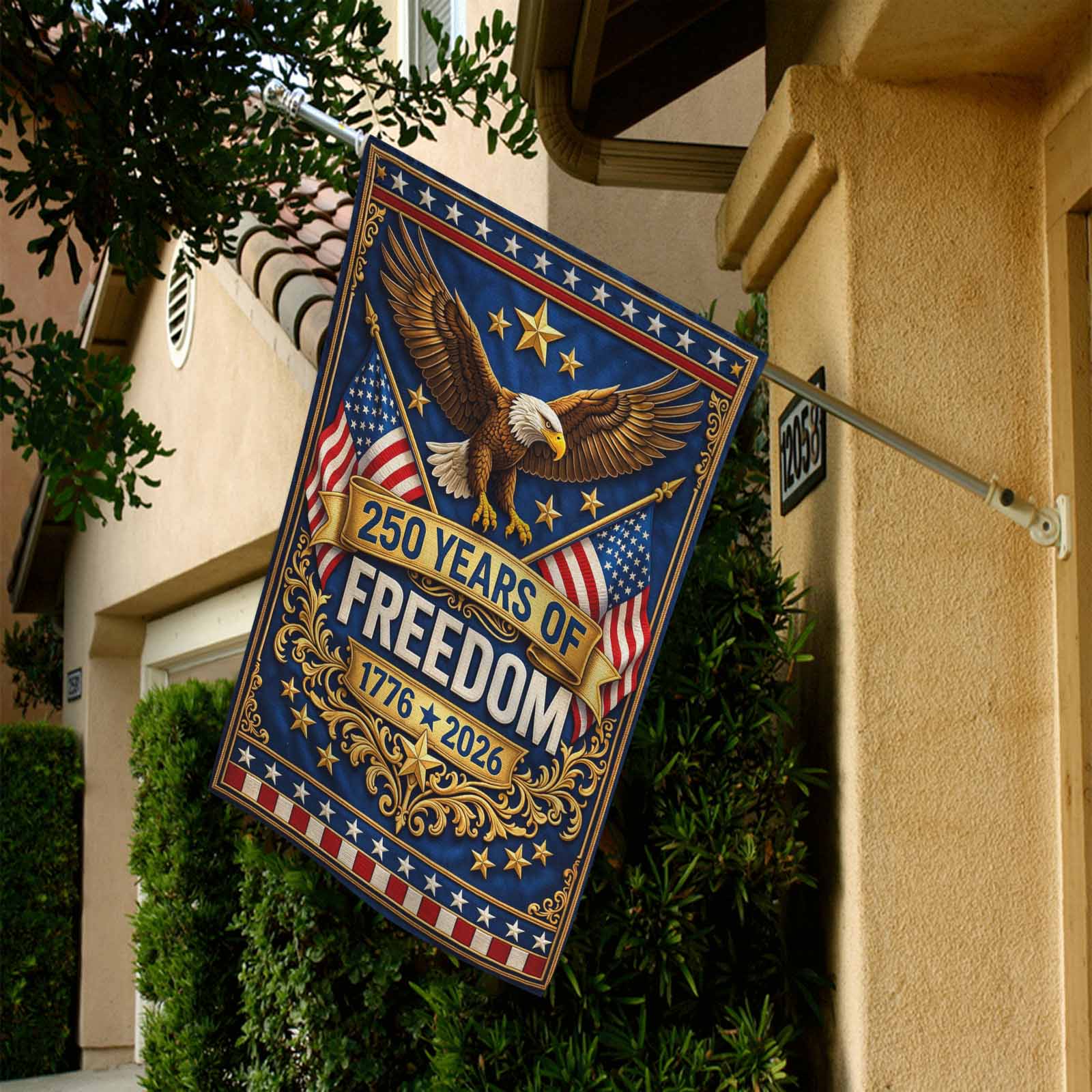 250 Years of Freedom Garden Flag Patriotic Eagle USA 1776-2026 Decor