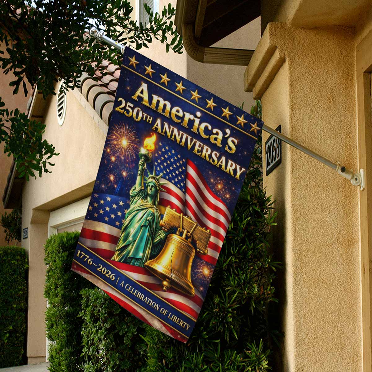 America 250th Anniversary House Flag Liberty Celebration