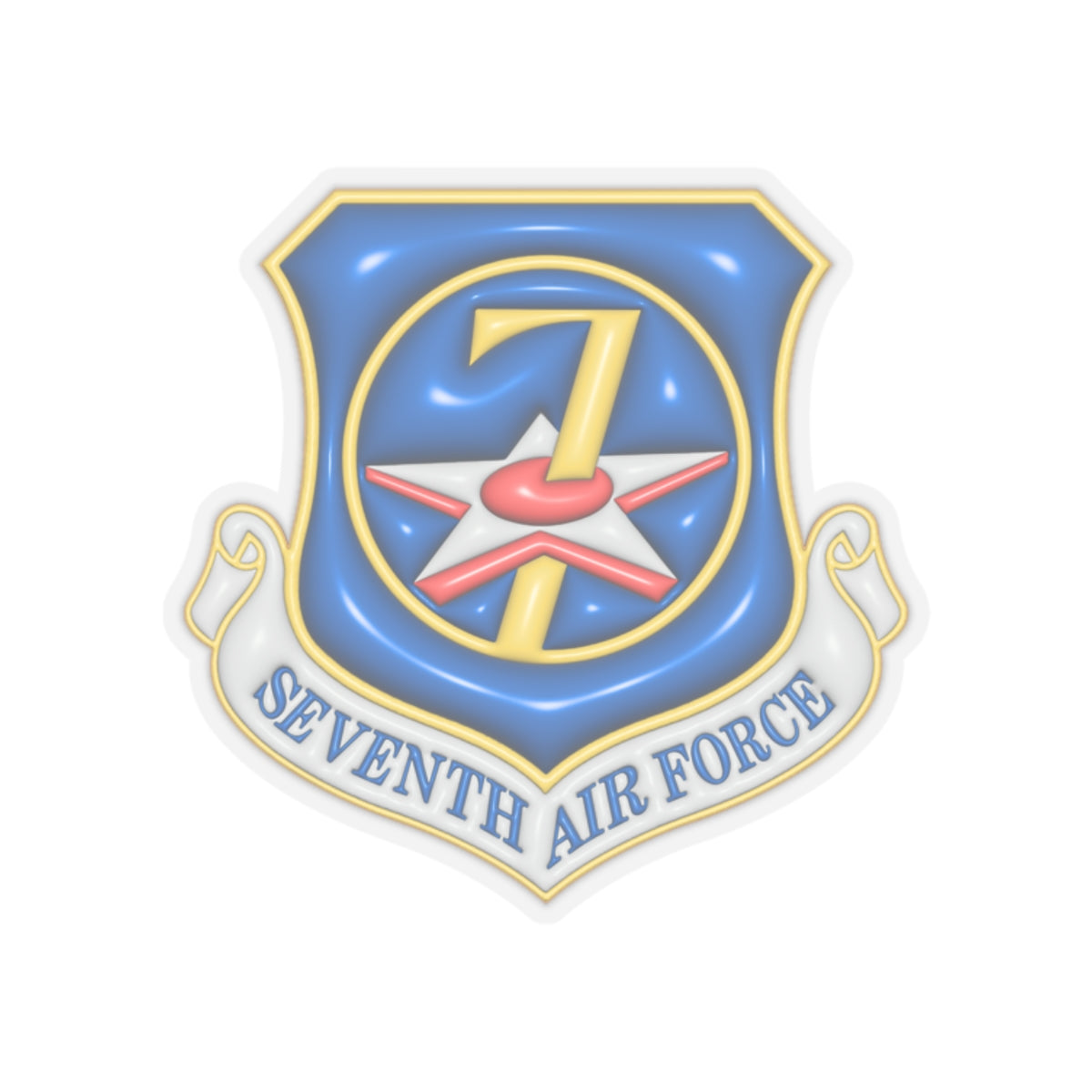 US Air Force Seventh Air Force 3D Effect Stickers