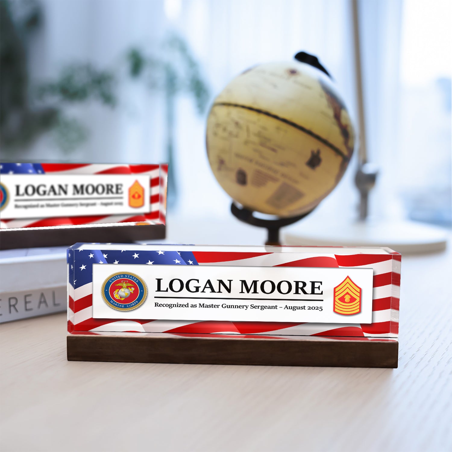Custom Desk Acrylic Plaque -  Nameplate Gift for MARlNES