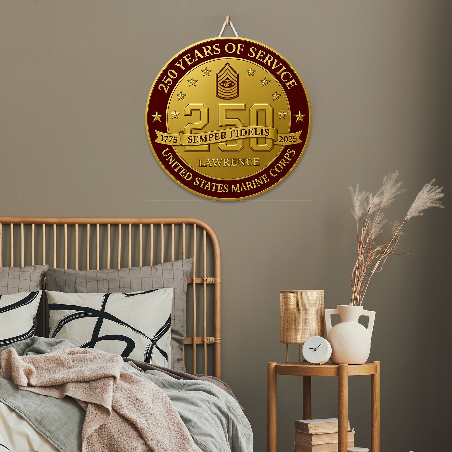 MARlNE 250 Years of Service Wooden Sign
