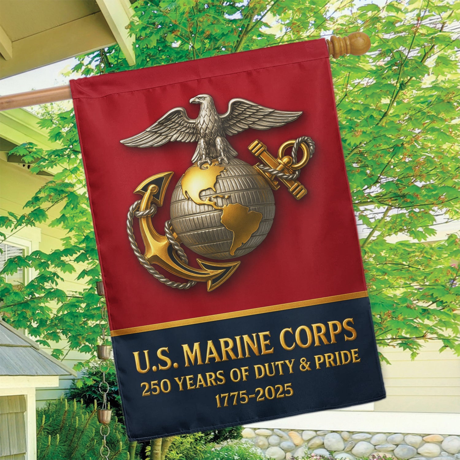 MARlNE 250 Years Of Duty & Pride House Flag 28" x 40" Twin-Side Printing