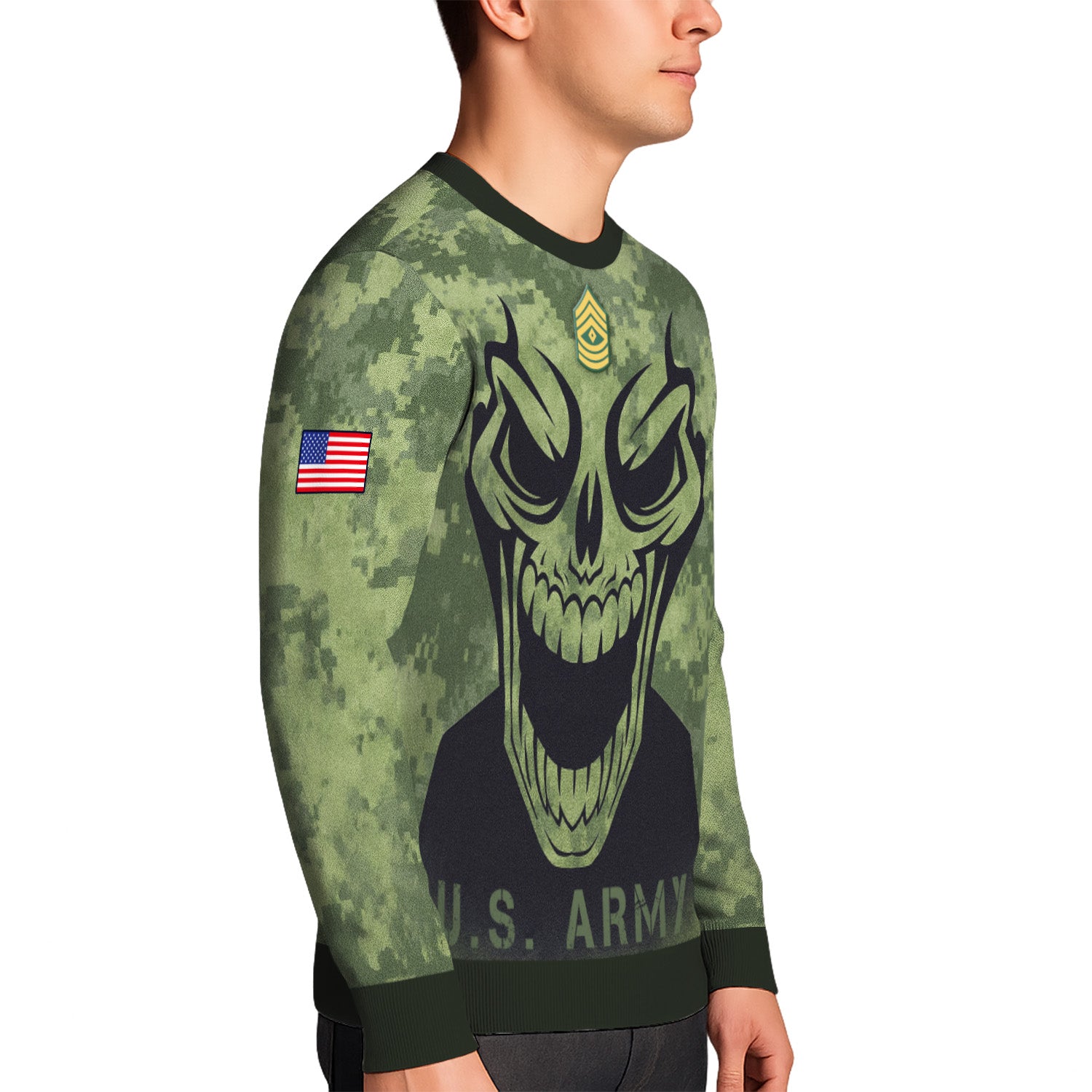 Personalized US Army Ugly Christmas Sweater TUST08