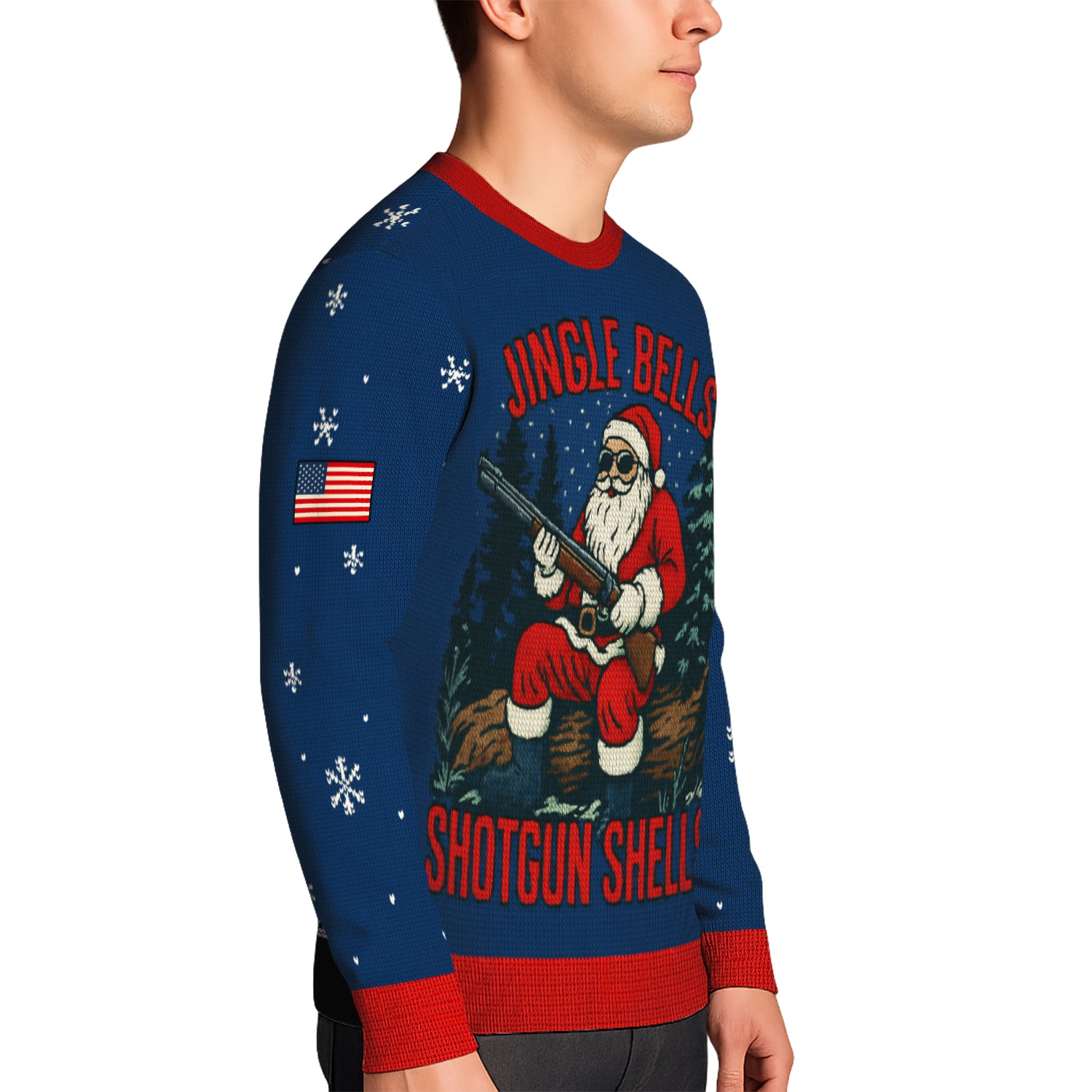 US Army Jingle Bells Shotgun Sells Ugly Christmas Sweater
