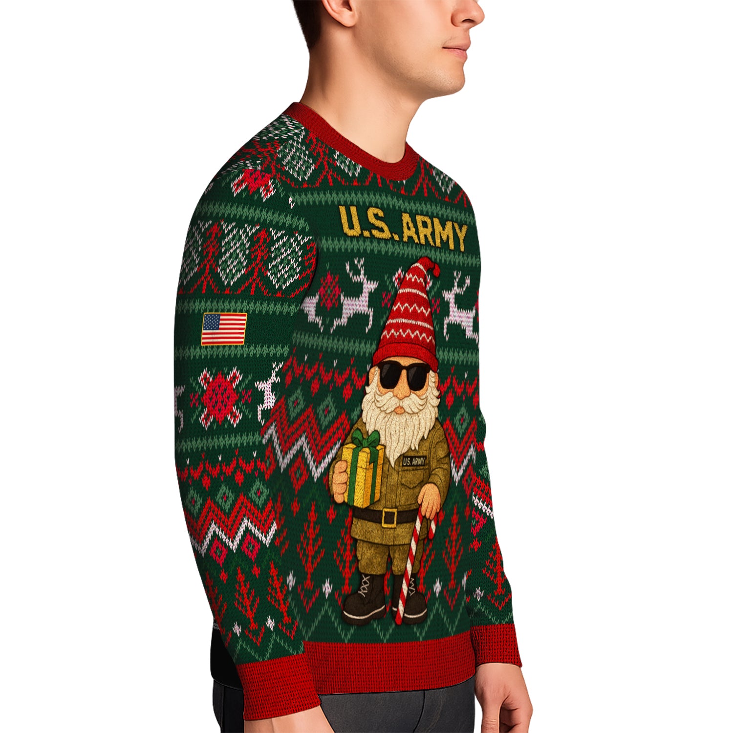 US Army Santa Cloud Ugly Christmas Sweater