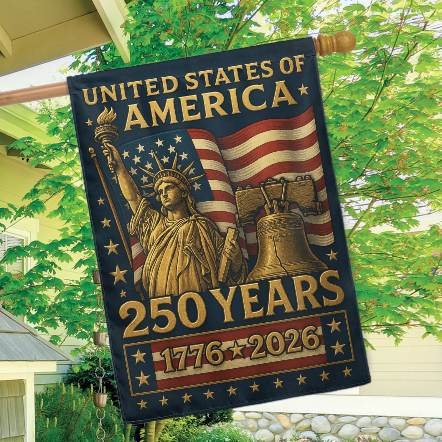 United States Of America 250 House Flag 28''x40'' Twin-Side Printing