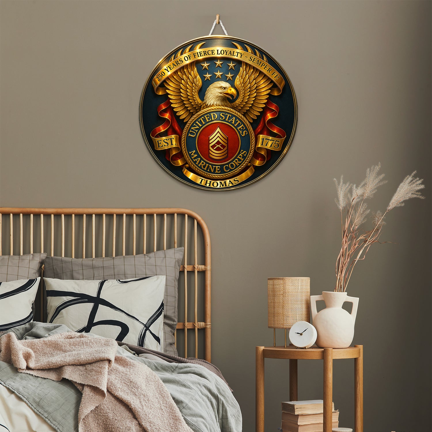 MARlNE Corps 250th Anniversary Sign – Custom Name & Rank