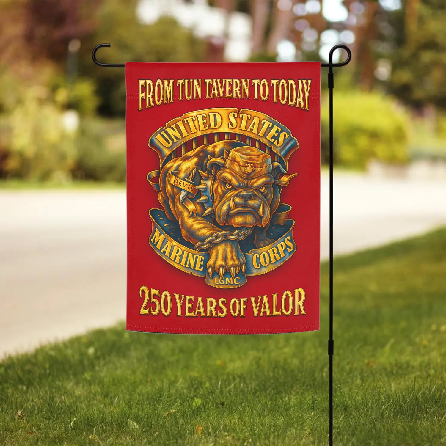 MARlNE From Tun Tavern To Today Garden Flag 12" x 18" Twin-Side Printing